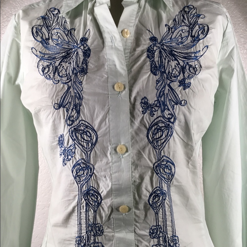 3J Workshop by Johnny Was Long Sleeve Embroidered Top S NWT - Picture 3 of 8